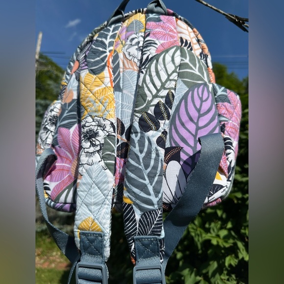 Vera Bradley Small Backpack Quilted Cotton Palm Floral NWT main image 9